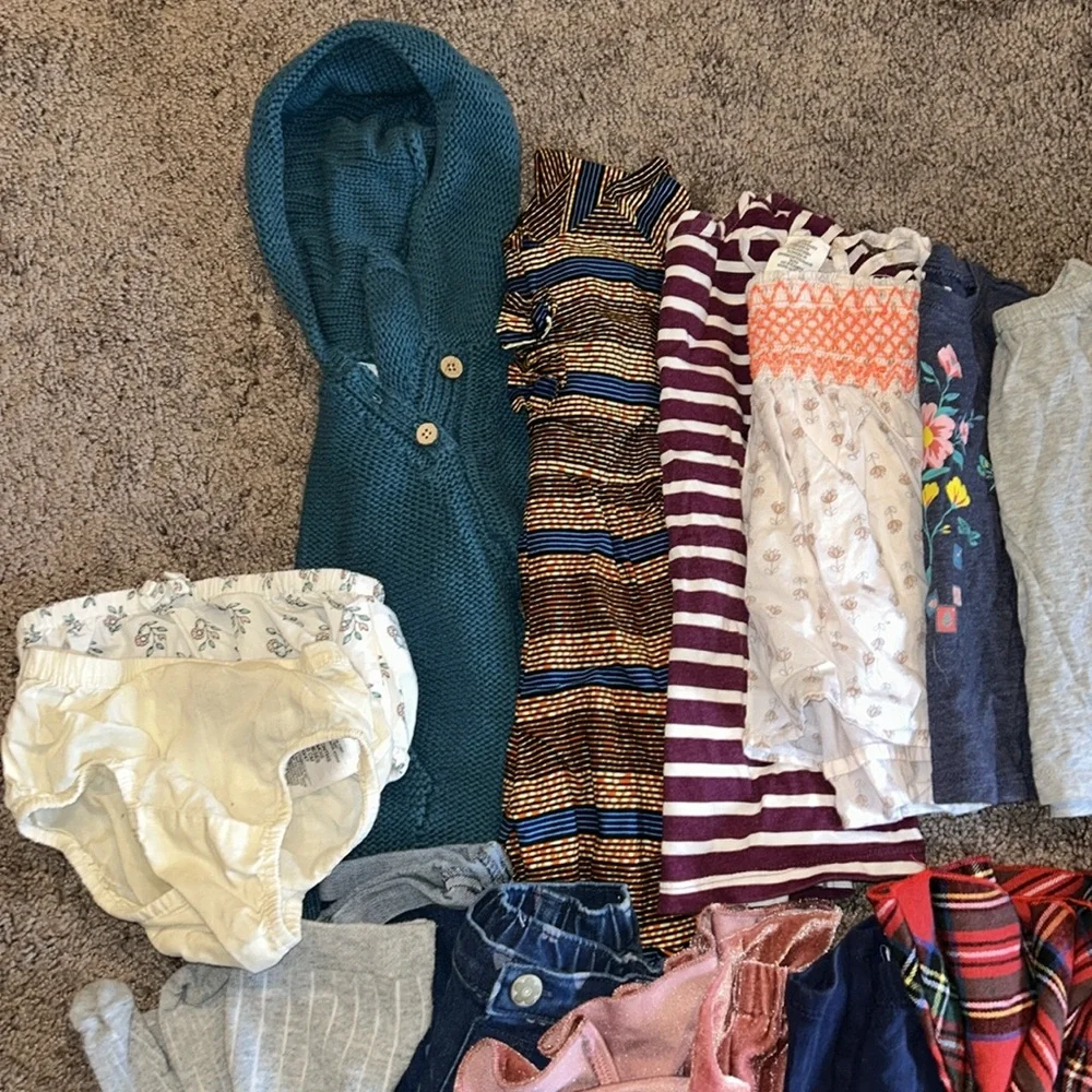 Toddler 12/18m sweater, romper, top, pants, shorts, skirt bundle!